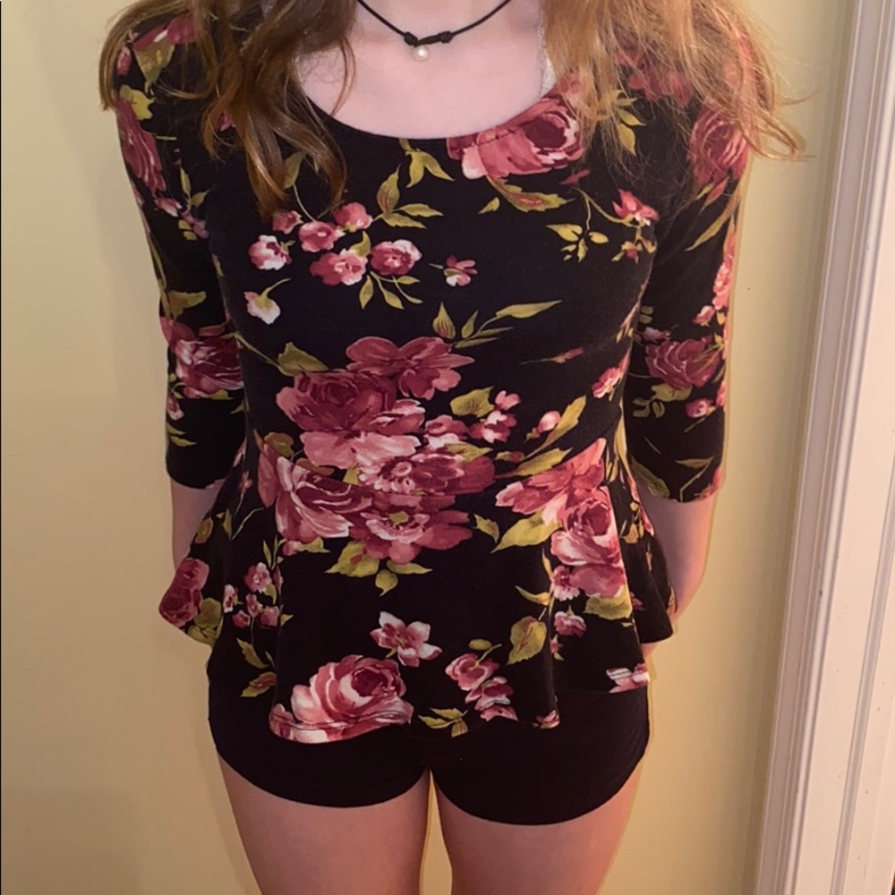 flower long sleeve top